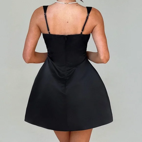 Babyboo Black Satin Dress - Picture 2 of 2